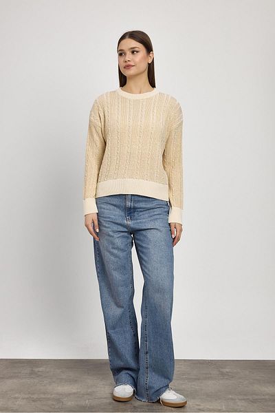 Rays 24366 Pulover de tricotaj bej - Detaliu tricot și sclipici