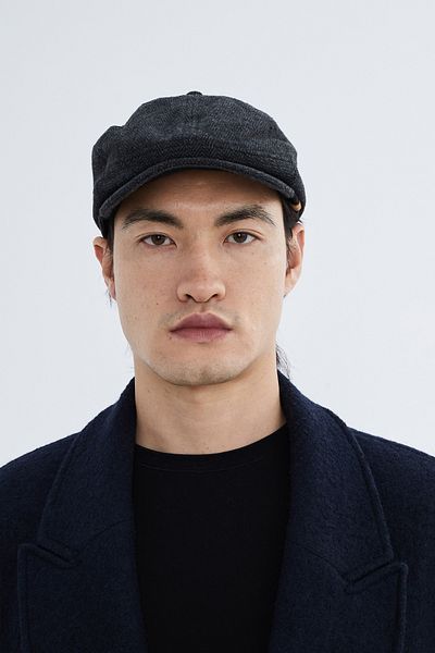 Nordbron Men's Gray Cap Useful Plain Soft Textured Basic Seasonal Plain Model Leymond Plaid Pattern