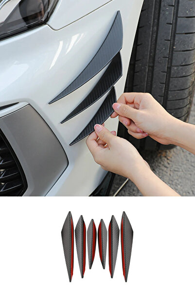 LIGHTNIX Her Araca Uygun 6’lı Piano Black Kanatlı Tampon Bıçağı – İthal ve Şı...