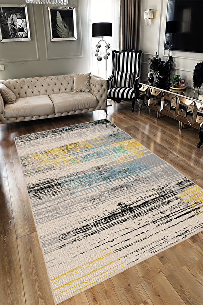 YTR HOME Dijital Baskı Yıkanabilir Kaymaz Taban Dekoratif Salon Mutfak Halısı...
