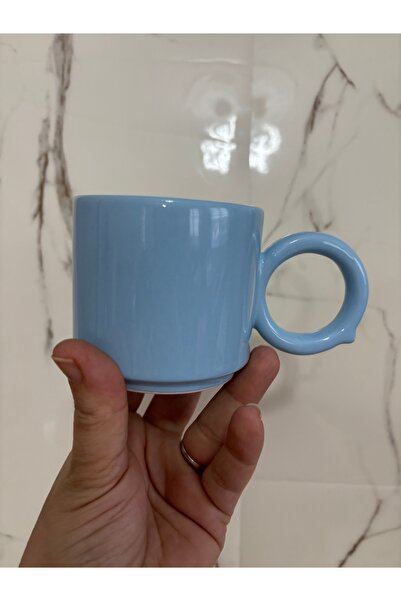 SEVEN7 Açık Mavi Halka Saplı Bardak 250ml