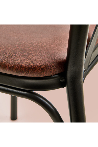 Just Home Luna Metal Tonet Sandalye - Kahverengi / Siyah - 85x39x39 cm