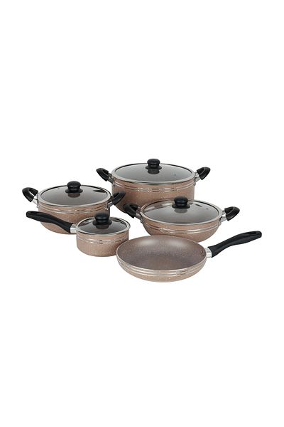 DELCASA 10-Piece Non-Stick Cookware Set with Granite Coating- DC1889BGE
