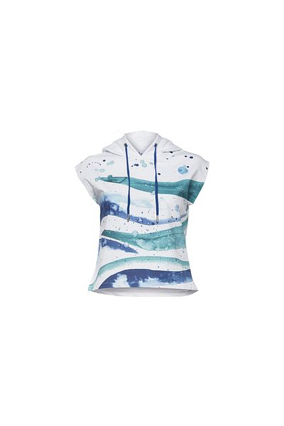 ANEMOSS Wave Womens Sleeveless Hoodie Sweatshirt