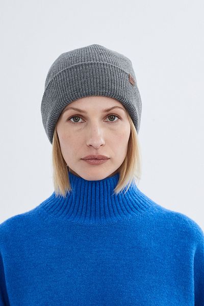Nordbron Unisex Gray Stretchy Knitwear Pumb - Soft Beanie, Double Fold, Basic Ribbed