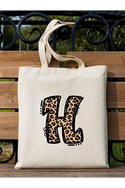 Cemira Leopard Letter K με μοτίβο, Y2 Pinterest ρετρό υφασμάτινη τσάντα τσάντα, τσάντα δώρου
