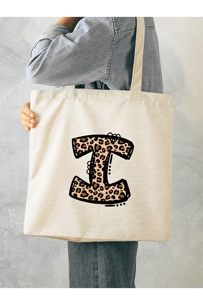 Cemira Leopard Letter I με μοτίβο, Y2 Pinterest ρετρό υφασμάτινη τσάντα τσάντα, τσάντα δώρου