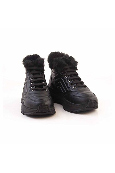 Rouge Women's Genuine Leather Thermo Sole Black Casual Shoes