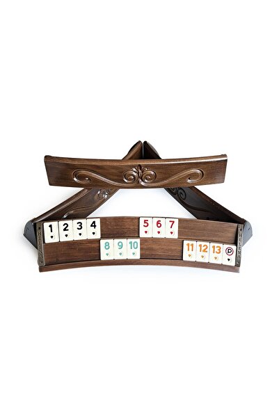 Helena Wood Art Elliptic Oval El Yapımı Masif Ahşap Oymalı Okey Takımı