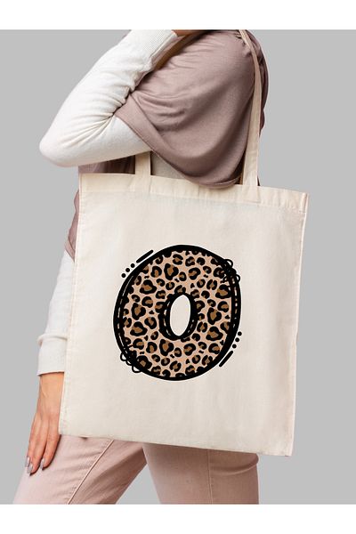 Cemira Leopard Letter O με μοτίβο, Y2 Pinterest ρετρό υφασμάτινη τσάντα τσάντα, τσάντα δώρου
