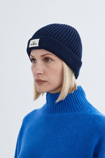 Nordbron Navy Blue Unisex Knitwear Cotton - Soft Beret, Stretchy Winter Cuat