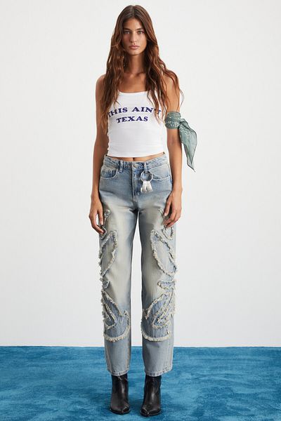 GRIMELANGE Elvıretta Damen Basic Print Detaillierte Bio-Baumwolle Slim Fit Weißes Unterhemd