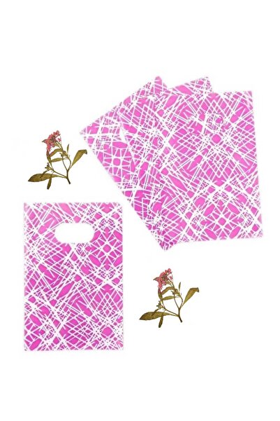 shop Pink and White Patterned Handbag Gift 10X15 cm (25 Pieces)