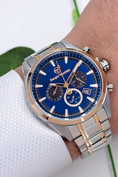 Sergio Tacchini Steel Band&Case Men Wrist Watch Silver-Rose St.1.10161-5 Zmst003