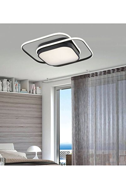 NZL Lighting İkili Kare Led Plafonyer Avize Üç Renkli Siyah Renkli ve LED Tav...