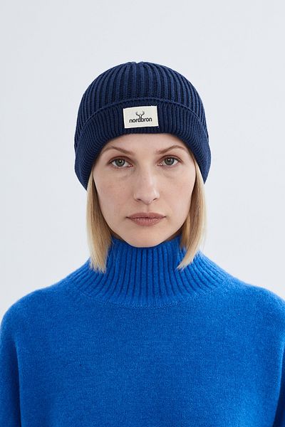 Nordbron Navy Blue Unisex Knitwear Cotton - Soft Beret, Stretchy Winter Cuat