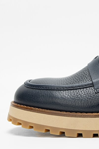 Valmenti Мъжки тъмносини мокасини от естествена кожа