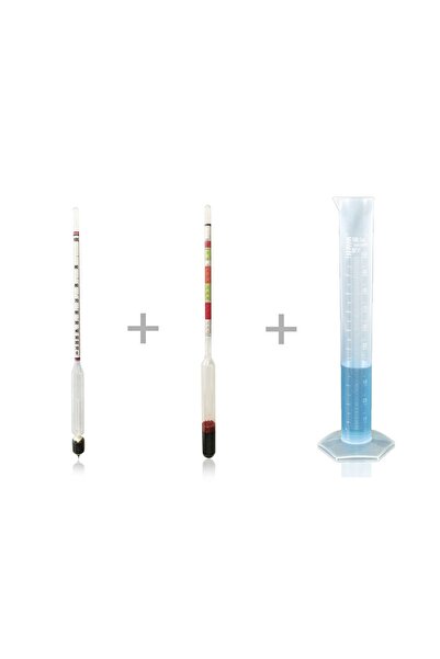 AEK-Tech Alkolmetre Hidrometre Ve 250ml Mezür Seti