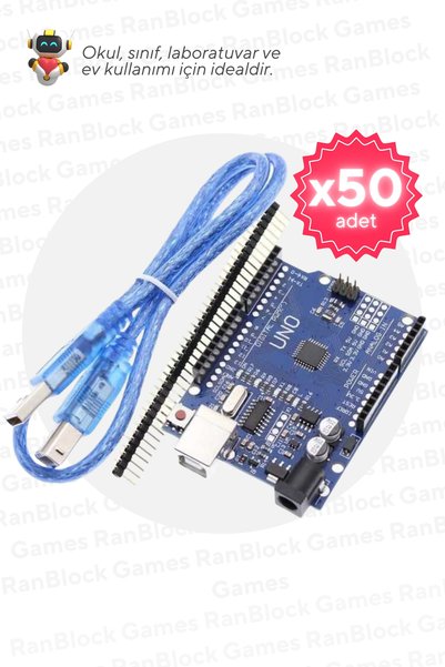 RoboThink 50'li Paket Arduino UNO R3 CH340 Programlanabilir Geliştirme Kartı ...