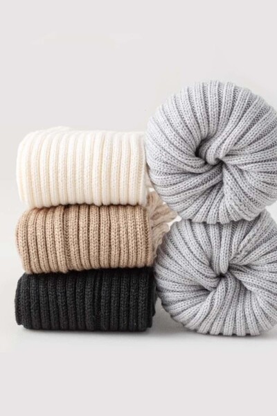 Moibody Original Premium Tozluk %100 Akrilik Triko Örgü Leg Warmer Ayak Isıtıcı Ekru
