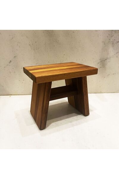 Shark Anatolia Iroko Ahşap Banyo Taburesi Oturak L Boy (H=30.5 CM)