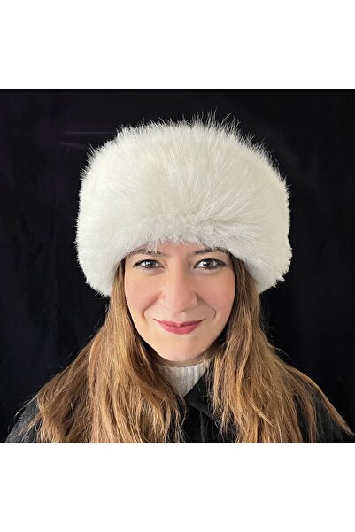 Shark Anatolia %100 Yün Kürk Kadın Kahverengi Deri Kışlık Şapka