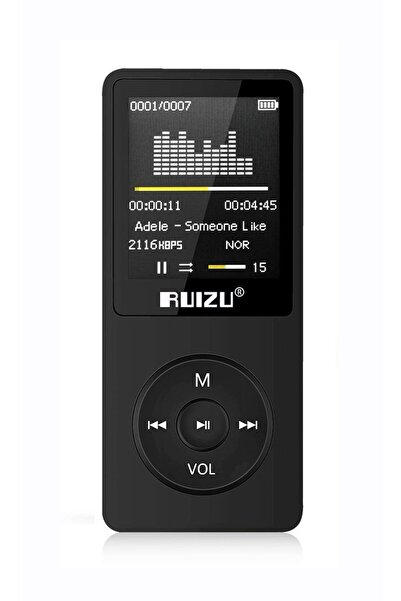 Ruizu X02 Ultra Ince Mp3 Çalar 4gb Fm Radyo Siyah