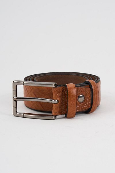 ALEXANDERGARDI Мъжки колан от естествена кожа с текстурирани шарки (E24-BELT-21)