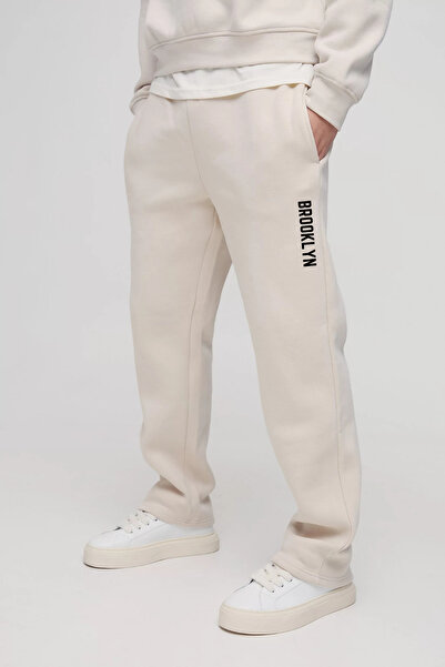 Superlife Erkek İçi Polarlı 3 iplik Kalın Brooklyn Baskılı Eşofman Altı SPR24...