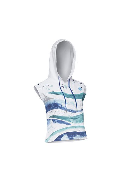ANEMOSS Wave Womens Sleeveless Hoodie Sweatshirt