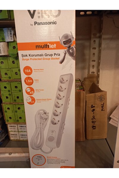 VİKO 6lı Grup Priz Şok Korumalı 1.5 Mt.