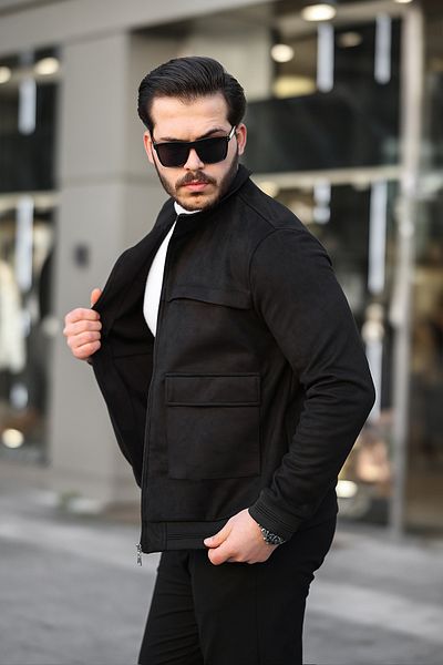 ixir Nubuck Men's Seasonal Coat - Bag Pocket, Black