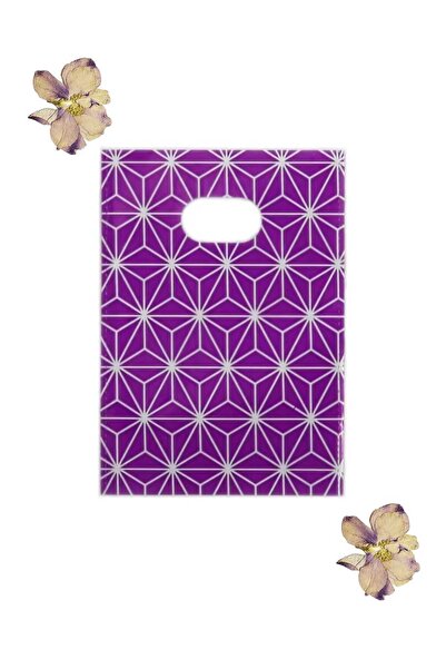 shop Purple Star Patterned Hand Bag Gift 10X15Cm (25 Pieces)