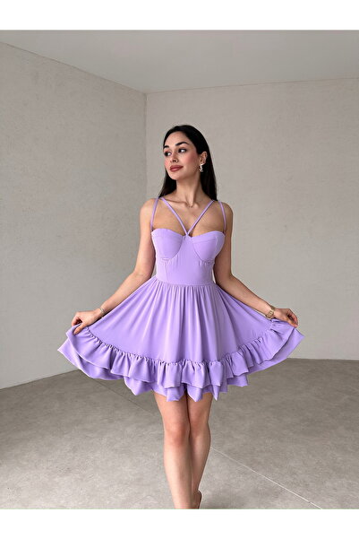 Mooi Butik Rochie Antonella Mini Liliac - 0384