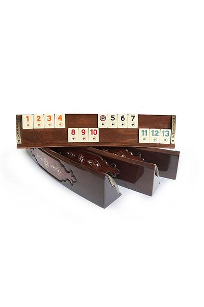 Helena Wood Art Mosaic Embroidered Solid Wood Okey Set Oval Set Rose