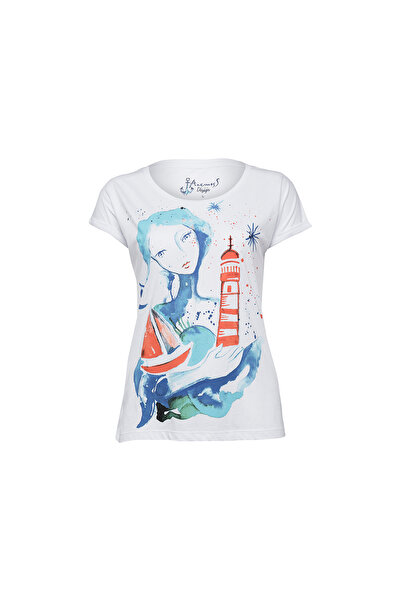 ANEMOSS Lighthouse Girl Womens T-shirt M Size