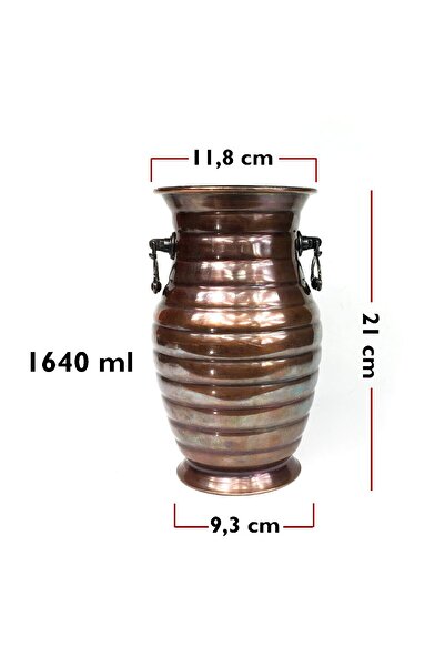 Shark Anatolia Sümbüllü - Βάζο οξειδίου με χάλκινο χερούλι