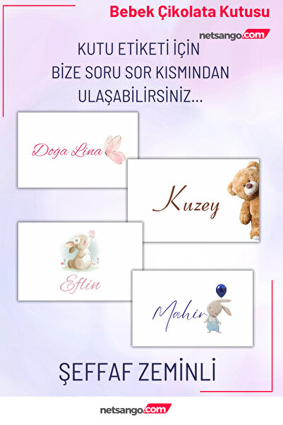Netsan Etiket Bebek Kitap Çikolata Kutusu