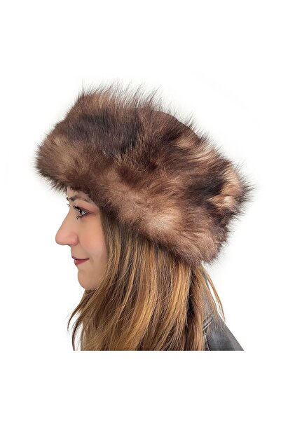 Shark Anatolia Handmade 100% Wool Dark Brown Fur Women's Real Leather Börk Hat
