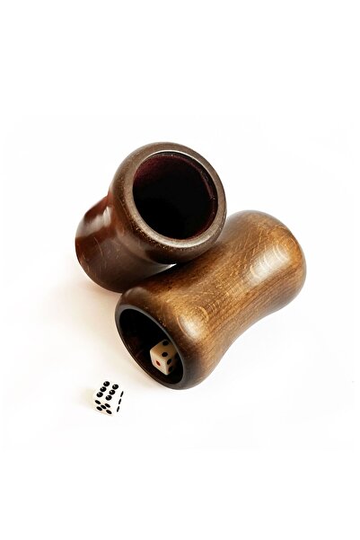 Helena Wood Art زوج من أكواب النرد الخشبية