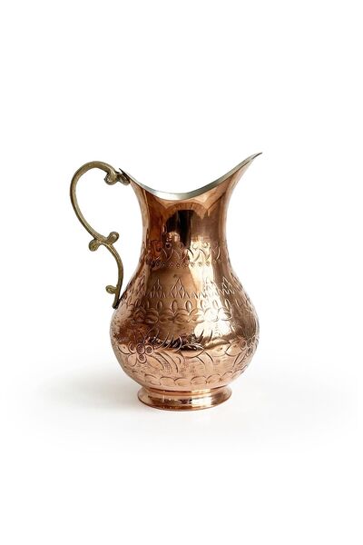 Shark Anadolu El Işi Kabartma Bakır Sürahi