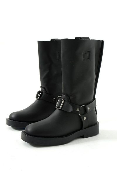 Fox Shoes Τ 973530309   Μαύρα γυναικεία μποτάκια με χαμηλό τακούνι