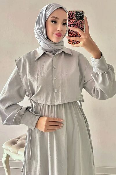 Tesettür Diyarı Stone Color Bolero Hijab Ρούχα Γυναικείο φόρεμα