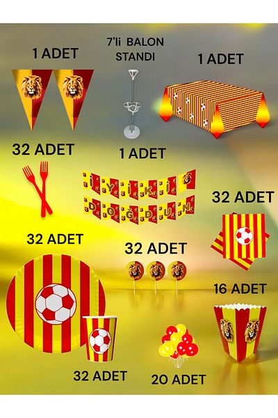VibeHome 32 Person Red Yellow Fan 2XL Pack - Birthday Party & Fun Events