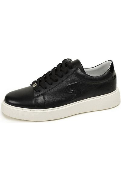 Pierre Cardin Δερμάτινο Μαύρο Λευκό Ανδρικό Casual Sneaker
