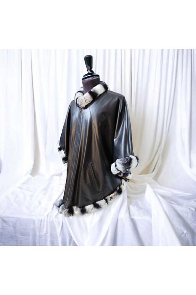 Günay Deri Leather Poncho