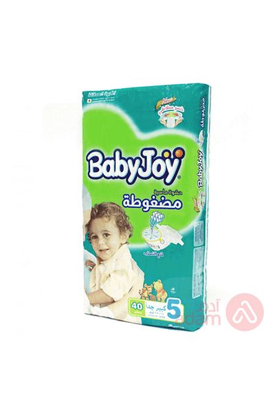 BabyJoy Compressed Diamond Pad Diaper, Size 5, Junior, 14-23 Kg, Jumbo Pack, 40 Diapers