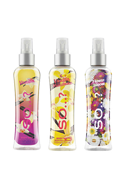 So Fragrance So…? Vanilla, Vanilla Milkshake, Flower Bloom Vücut Spreyi 3’lü Set