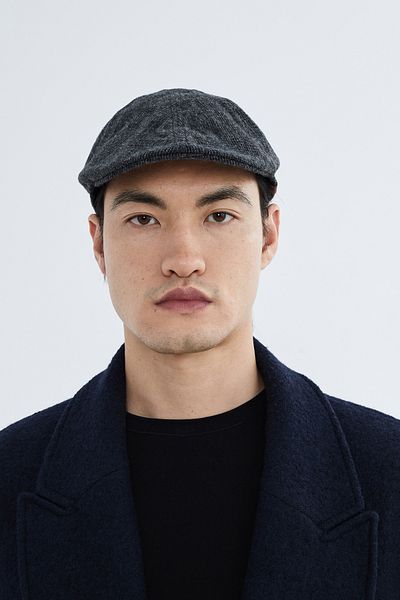 Nordbron Men's Dark Gray Wool Melted Winter Cap Flat Lined Soft Textured Stylish Wilmot