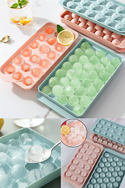 omilife Küre Buz Kalıbı Kapaklı 33 Hazneli Yuvarlak Buz Kalıbı Kokteyl Sunum ...